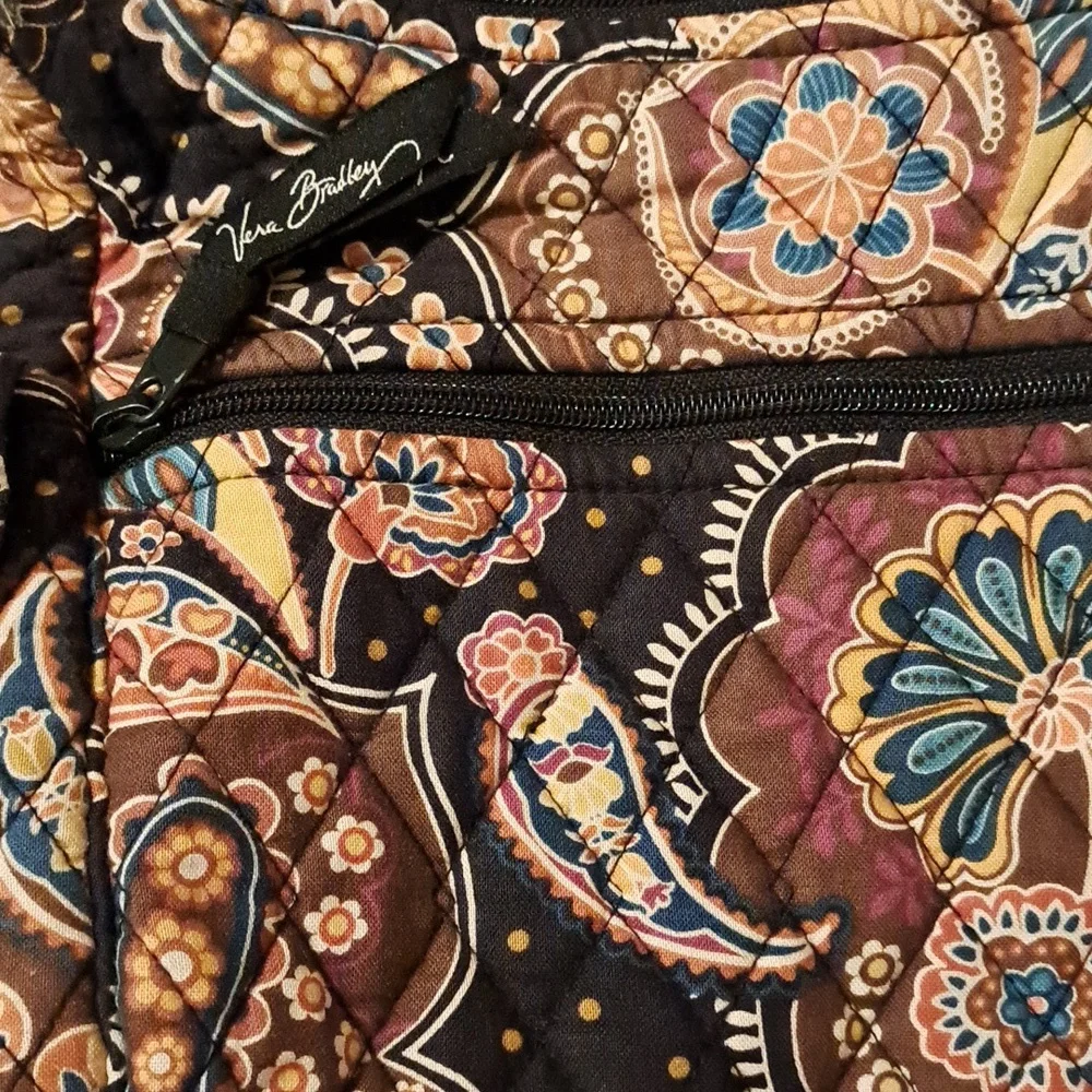 Vera Bradley Brown Black Paisley Quilted Shoulder Bag